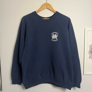 80s Cymru Wales Raglan Navy Blue Crewneck Sweater